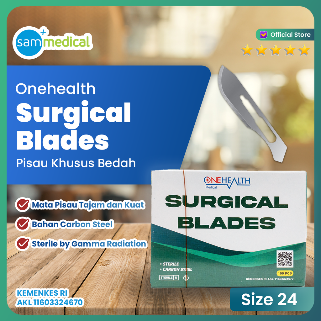 One Health Bisturi / Pisau Bedah No 24 @100pcs