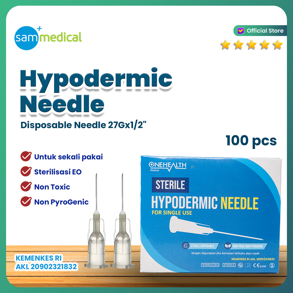 [120231237] One Health Needle 27Gx1/2"@100pcs