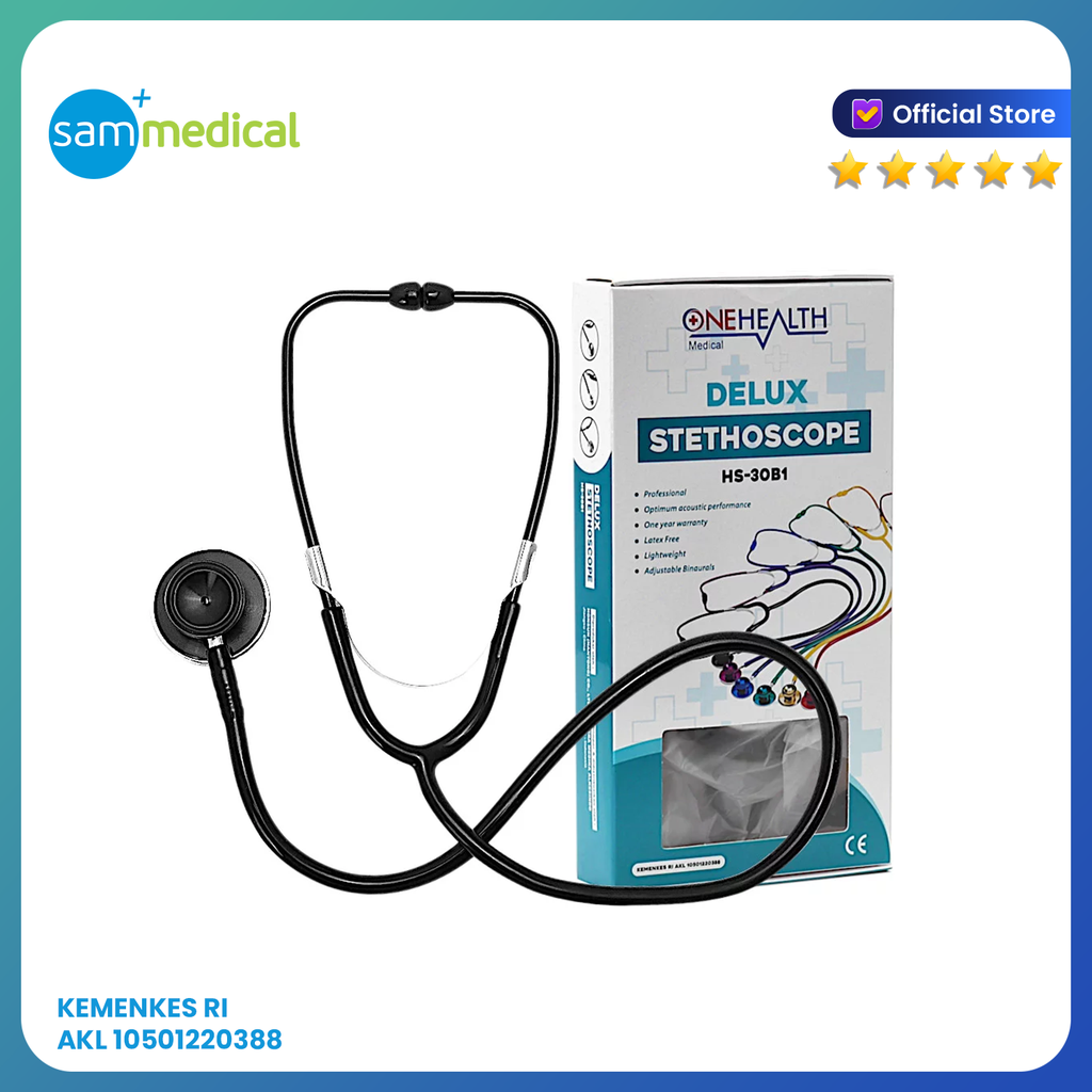 One Health Stethoskop Deluxe Dewasa Hitam (HS-30B1)