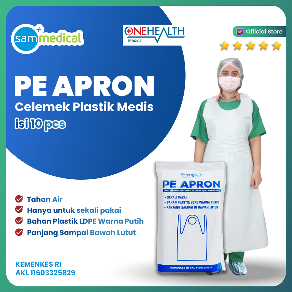One Health Apron/Celemek Plastik @10pcs