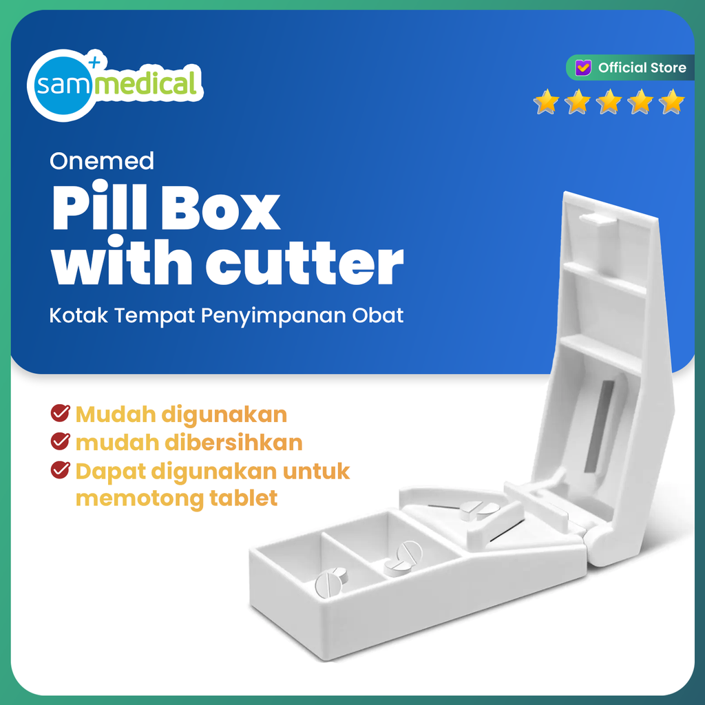 One Med Pill Box With Cutter/ Pemotong Obat