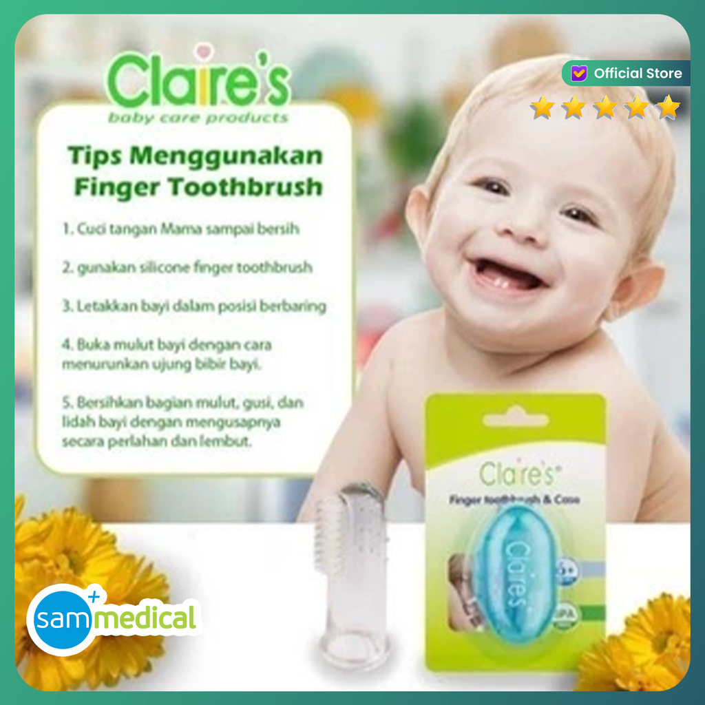 Claire's Finger Toothbrush with Case - Claires Sikat Lidah Bayi