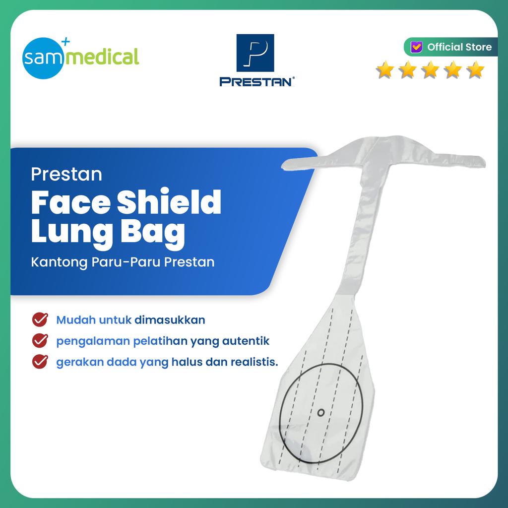 [120231313] Prestan Professional Adult Face Shield Lung Bag@Pcs