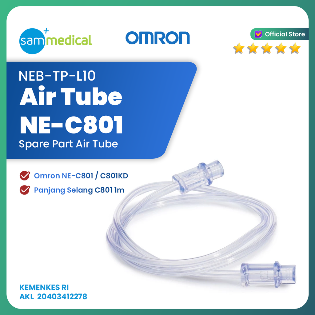 [120231327] Omron Spare Part Air Tube/ Selang Nebu NE-C801(NEB-TP-L10) 