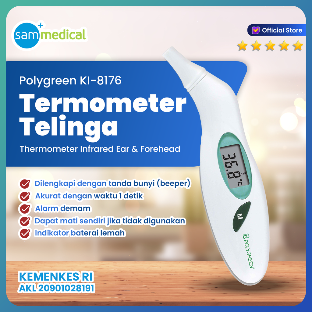 Polygreen Forehead & Ear Thermometer KI-8176