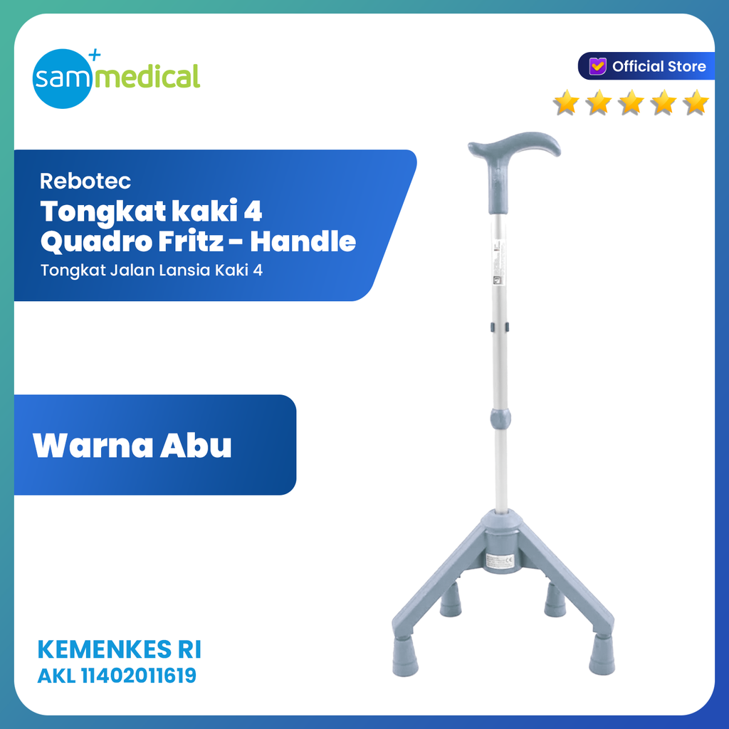 [120231352] Rebotec Quadro Fritz Handy Grey / Tongkat Kaki 4 Piramid 153.00