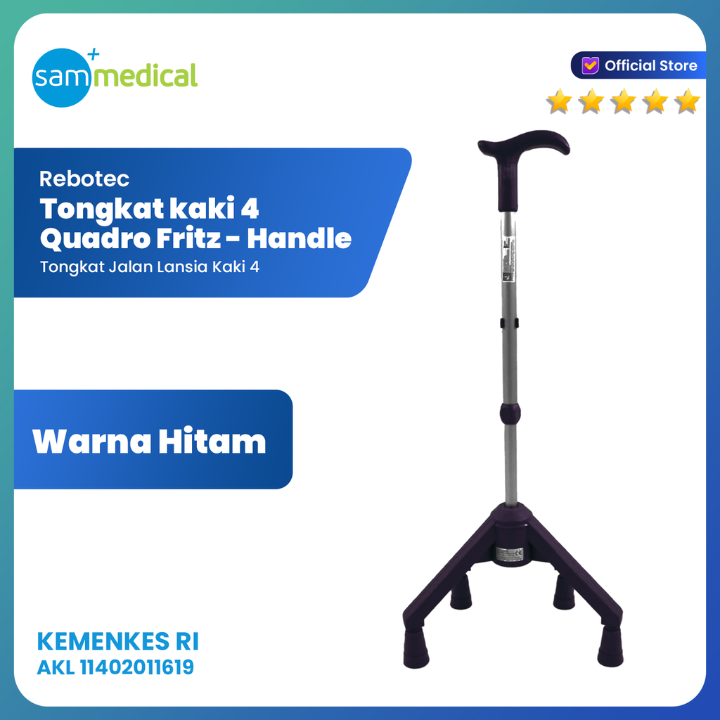 [120231353] Rebotec Quadro Fritz Handy Black / Tongkat Kaki 4 Piramid 153.10