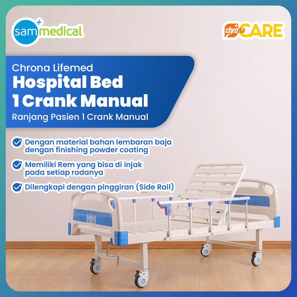 Chrona Lifemed Hospital Bed 1 Crank Manual Ekonomis GHA5-1