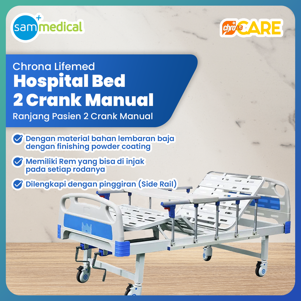 Chrona Lifemed Hospital Bed 2 Crank Manual Ekonomis GHA5-2