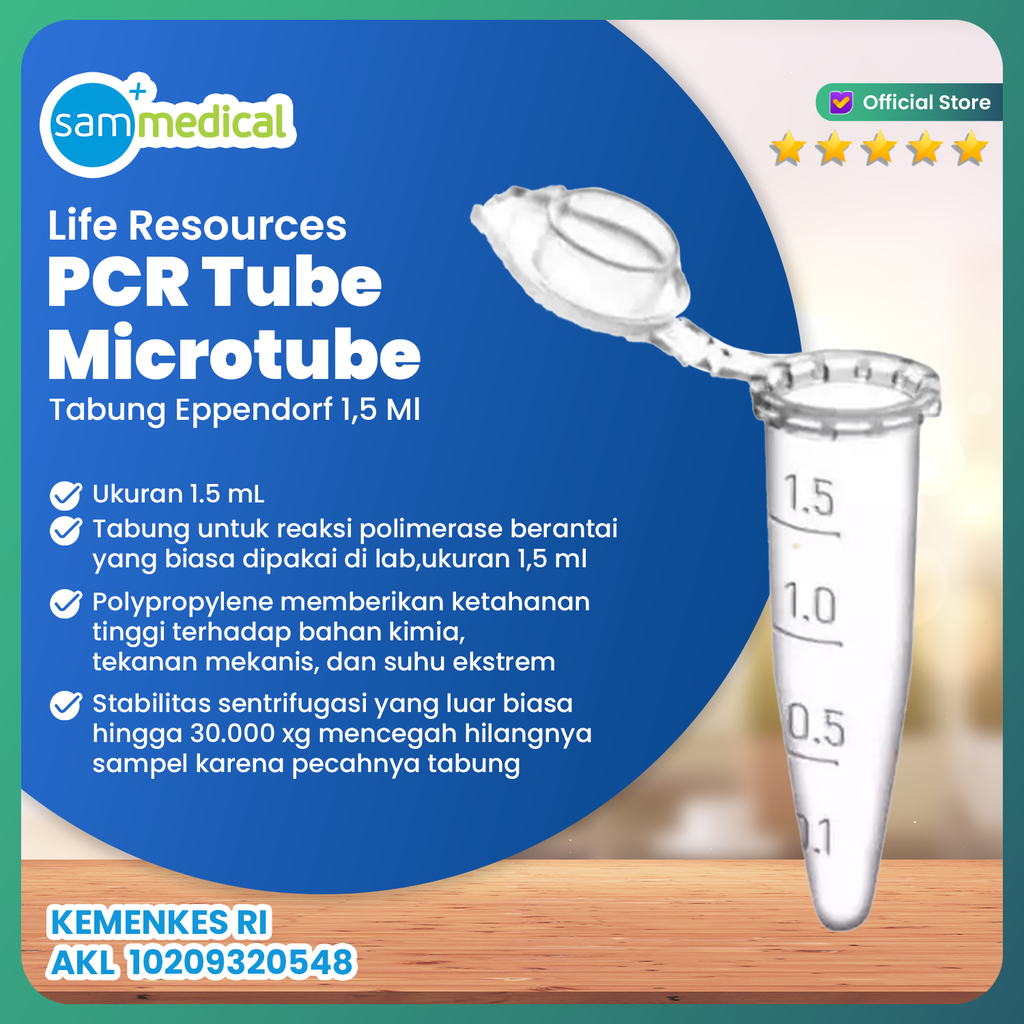 Liferesources PCR Tube Plastik / Eppendorf 1.5ml @500pcs