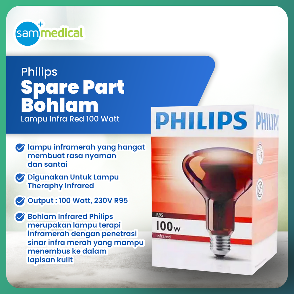 [120231507] PHILIPS Spare Part Bohlam Lampu Infra Red 100 Watt