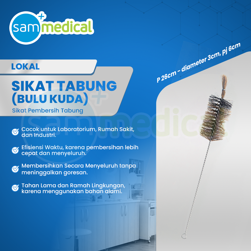 Sikat Tabung (bulu Kuda) Besar P 26cm - diameter 3cm, pj 6cm