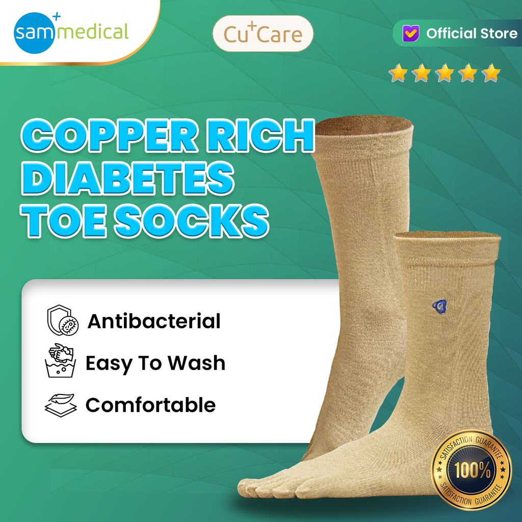 CuCare Copper Rich diabetes Toe Socks Size M