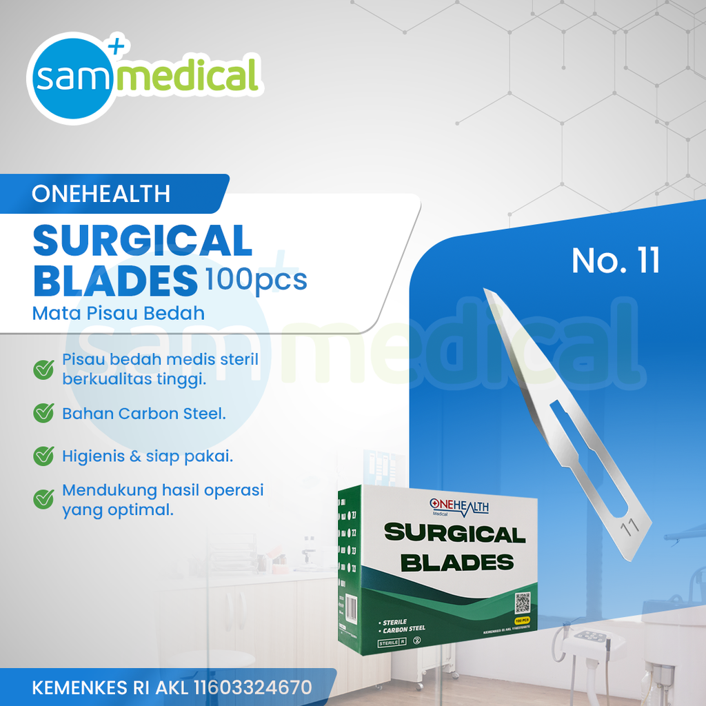 One Health Bisturi / Pisau Bedah No 11@100pcs