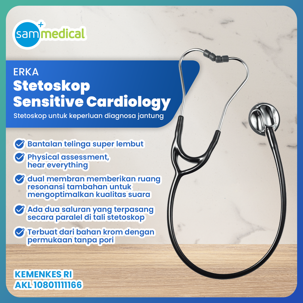 [120231529] Erka Stethoscope Sensitive Cardiology - Black
