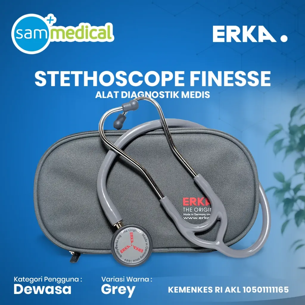 Erka Stethoscope Finesse Dewasa - Grey