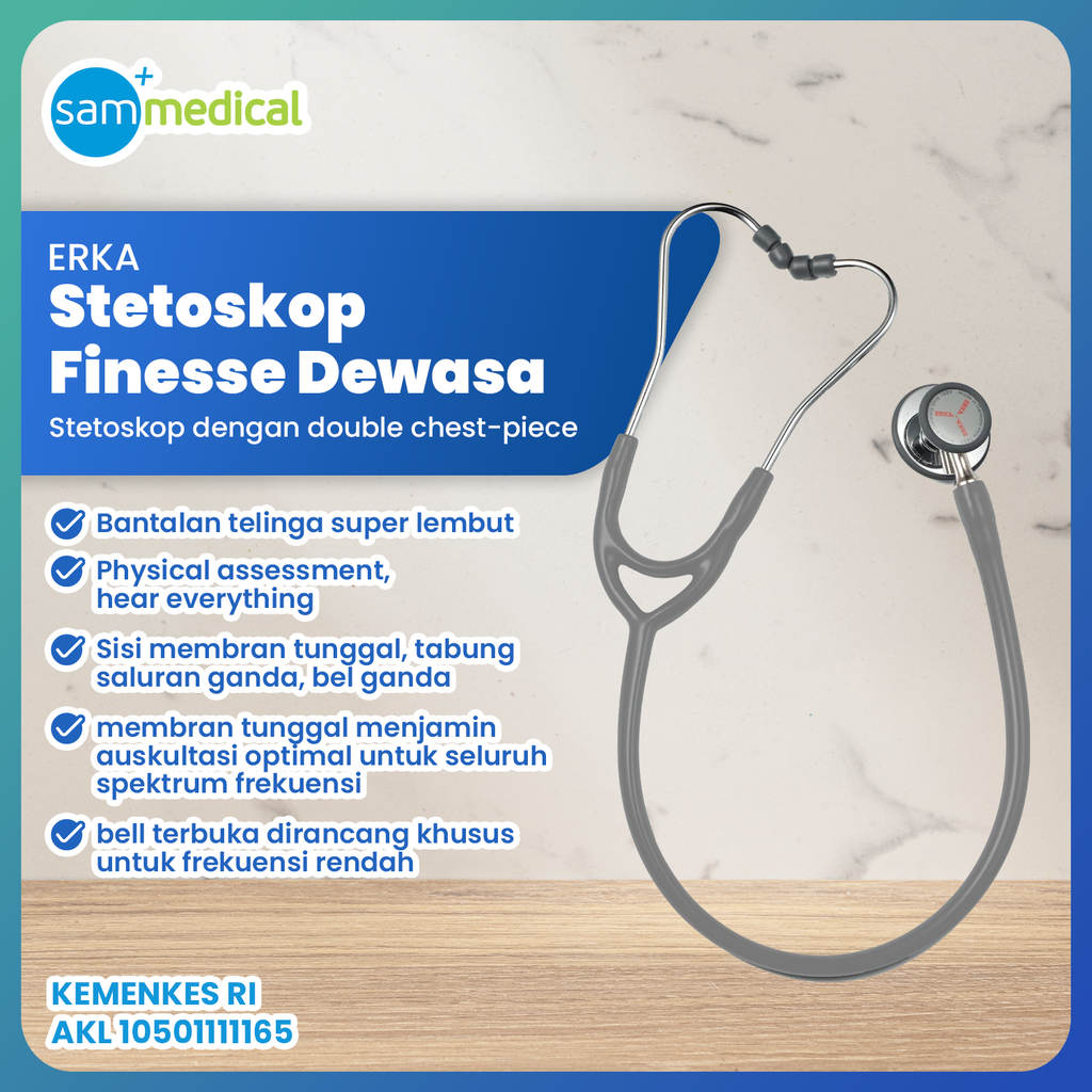 [120231532] Erka Stethoscope Finesse Dewasa - Grey
