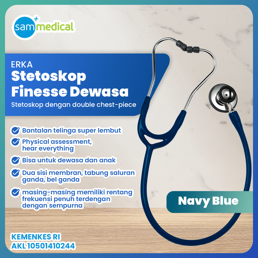 [120231533] Erka Stethoscope Finesse Dewasa & Anak (A&C) - Navy Blue