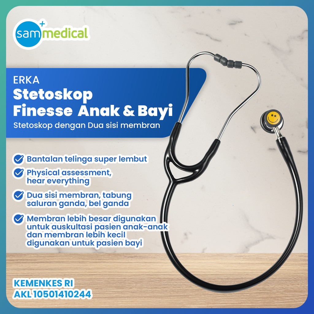 [120231534] Erka Stethoscope Finesse Anak & Bayi (C&B) - Black