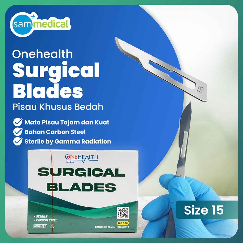 [120231556] One Health Bisturi / Pisau Bedah No 15@100pcs