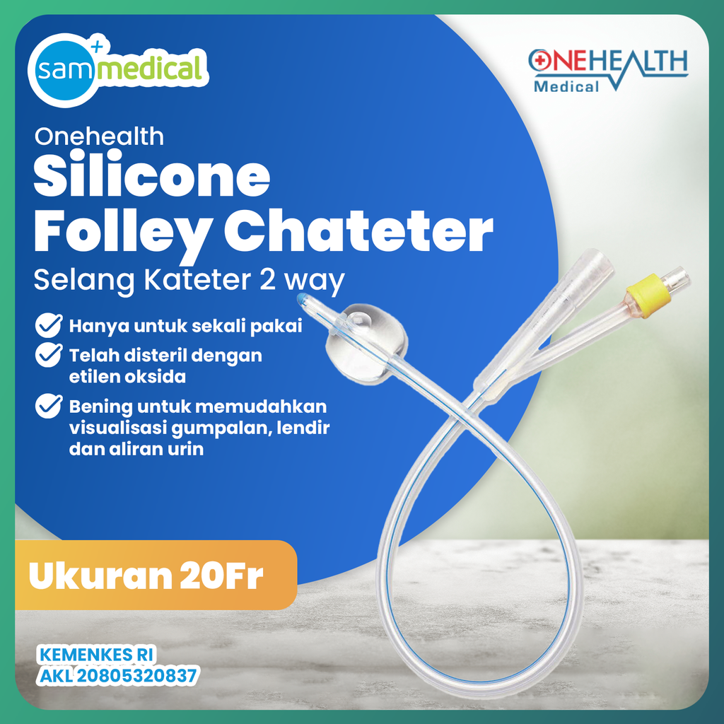 One Health Silicone Folley Catheter 2 Way No 20