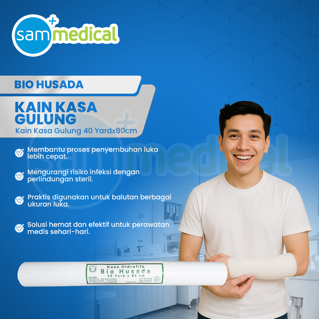 [120231577] Bio Husada Kasa Hydrofil uk 40x80cm / 40 yard (hijau)