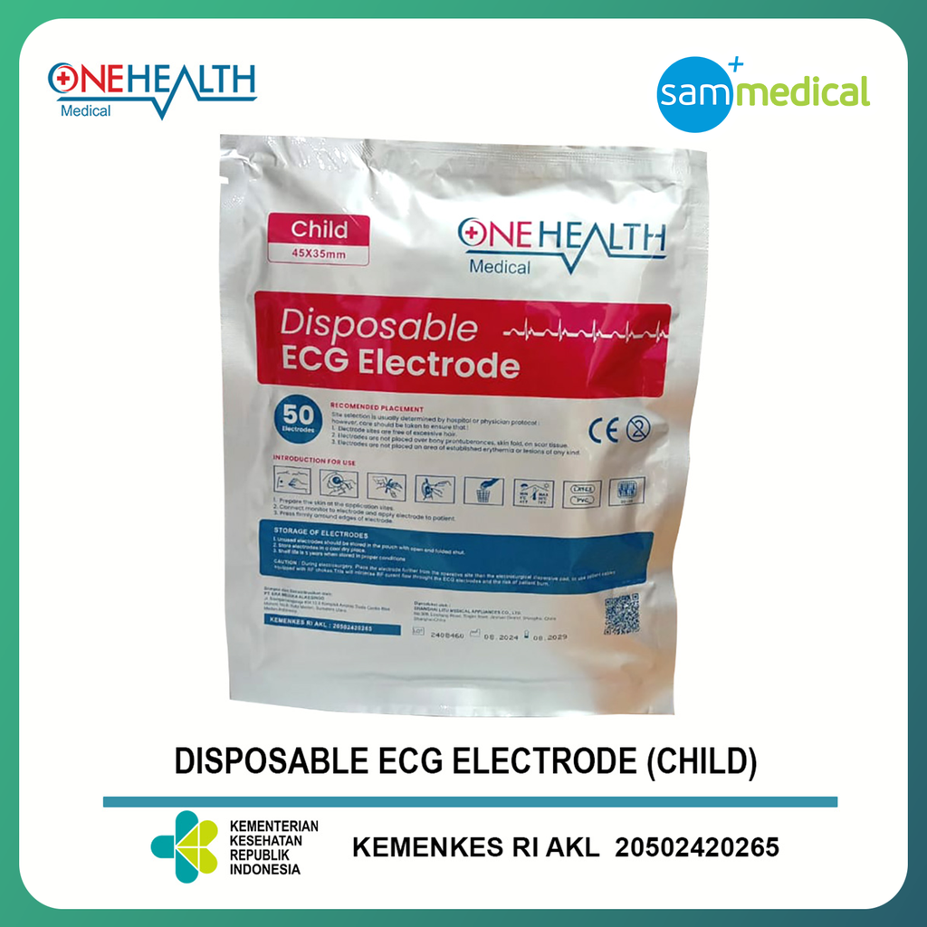 [120231582] One Health  ECG/EKG Electrode Anak @50pcs
