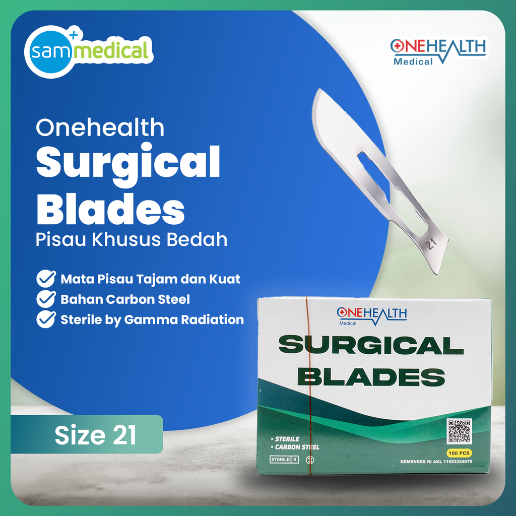 [120231604] One Health Bisturi / Pisau Bedah No 21@100pcs