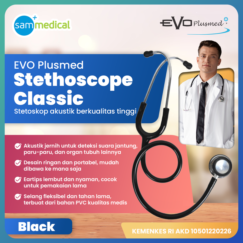 [120231636] Evo Stethoscope Classic Black