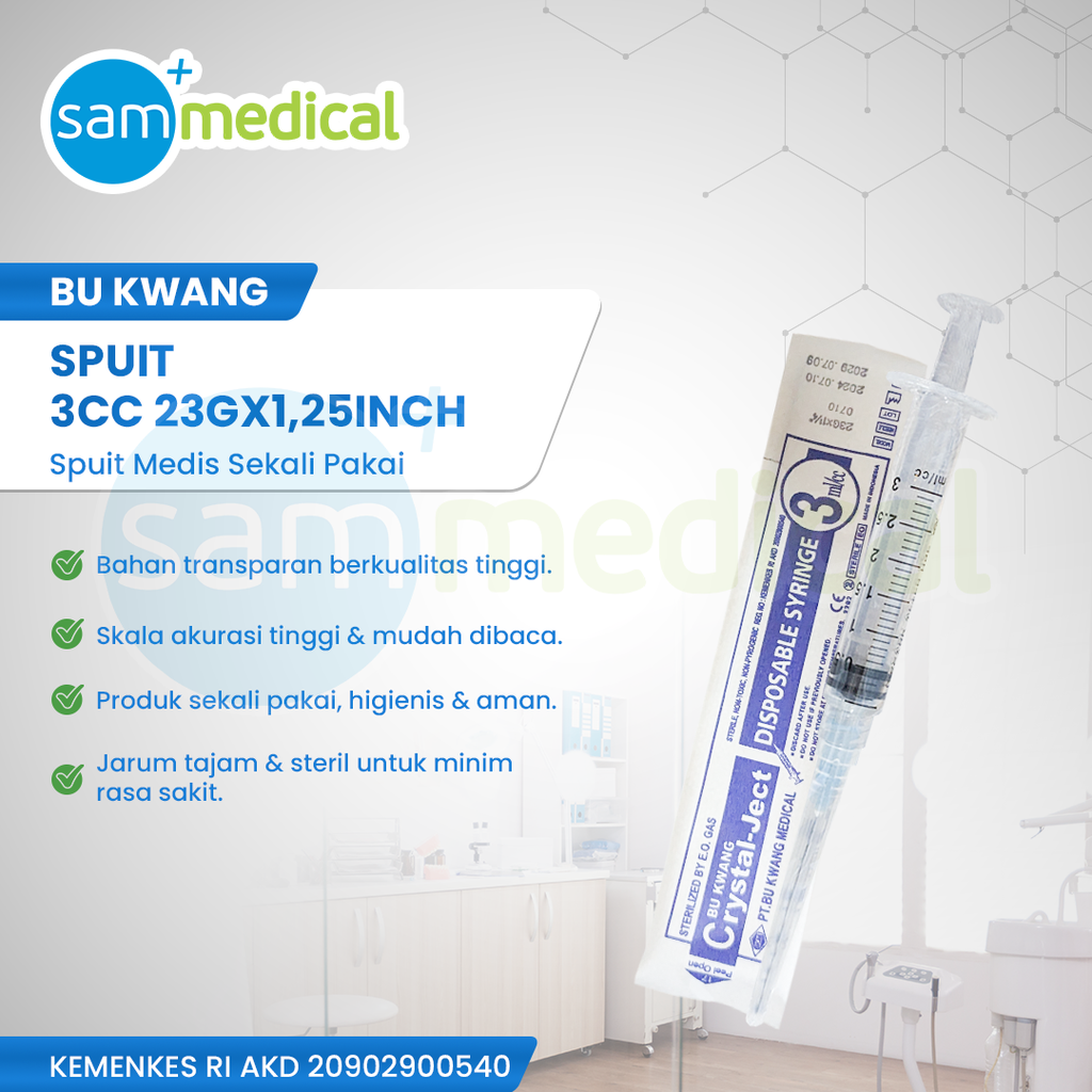 Bu Kwang Spuit 3cc 23Gx1,25inch