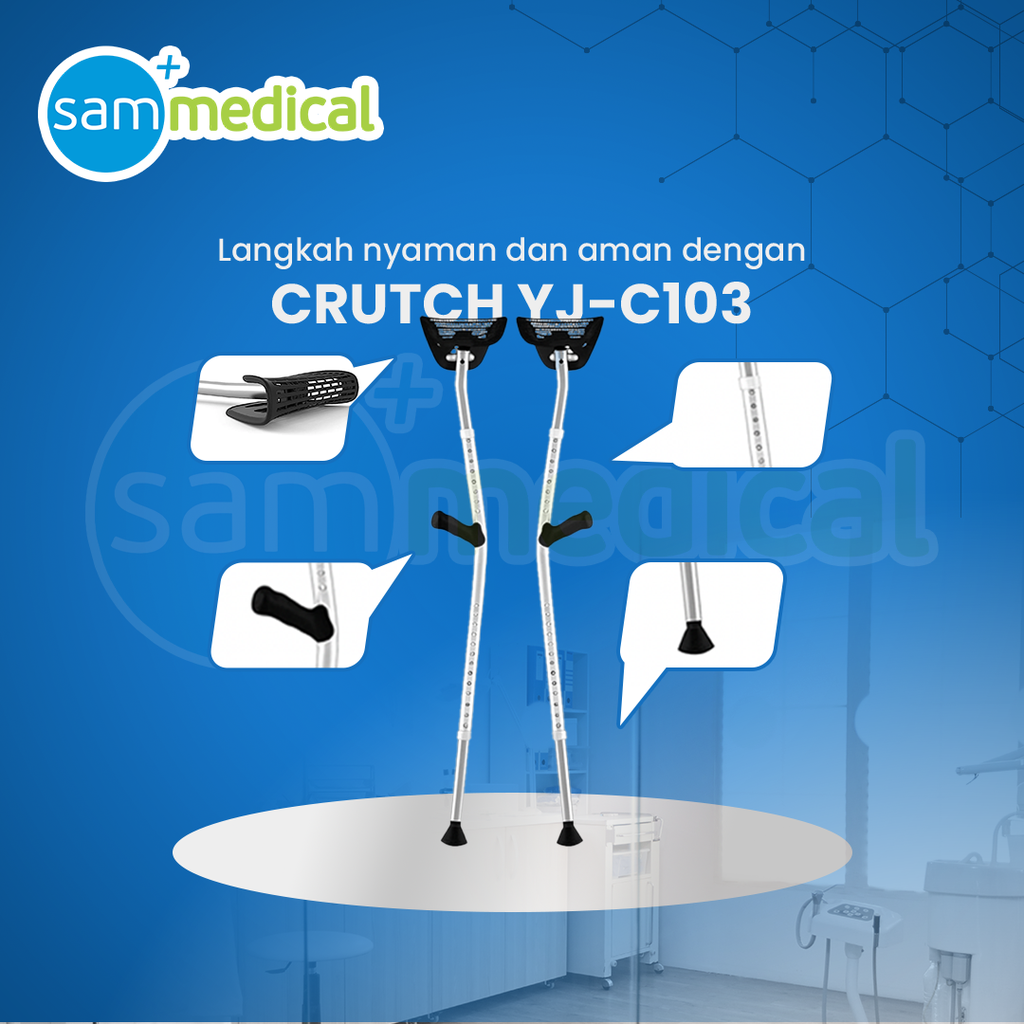 Tongkat Ketiak Elbow / Crutch YJ-C103  (2 Pcs / Pasang) Grey