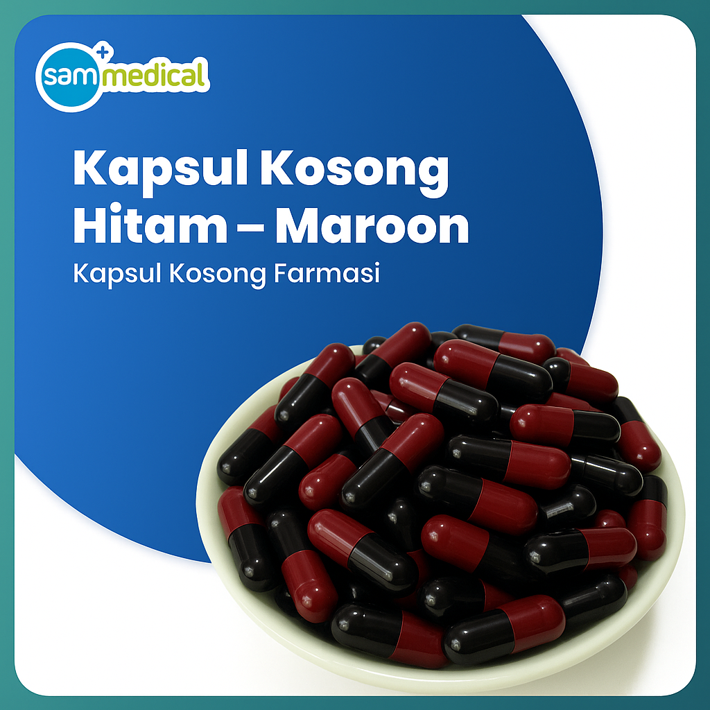 Kapsul Kosong No 0 (500mg) - Hitam Maroon