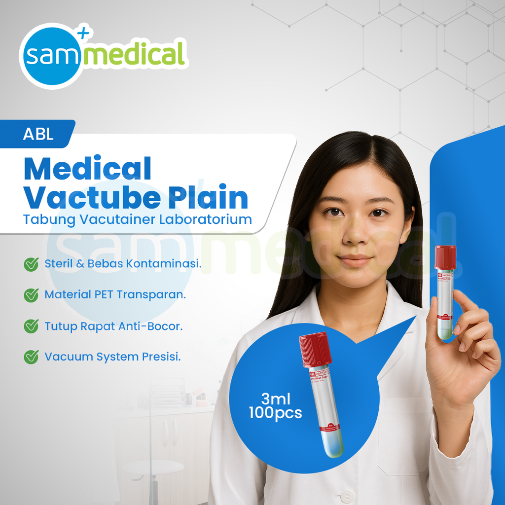 ABL Medical Vactube Plain 3ml Plastik (100pcs/Pack)