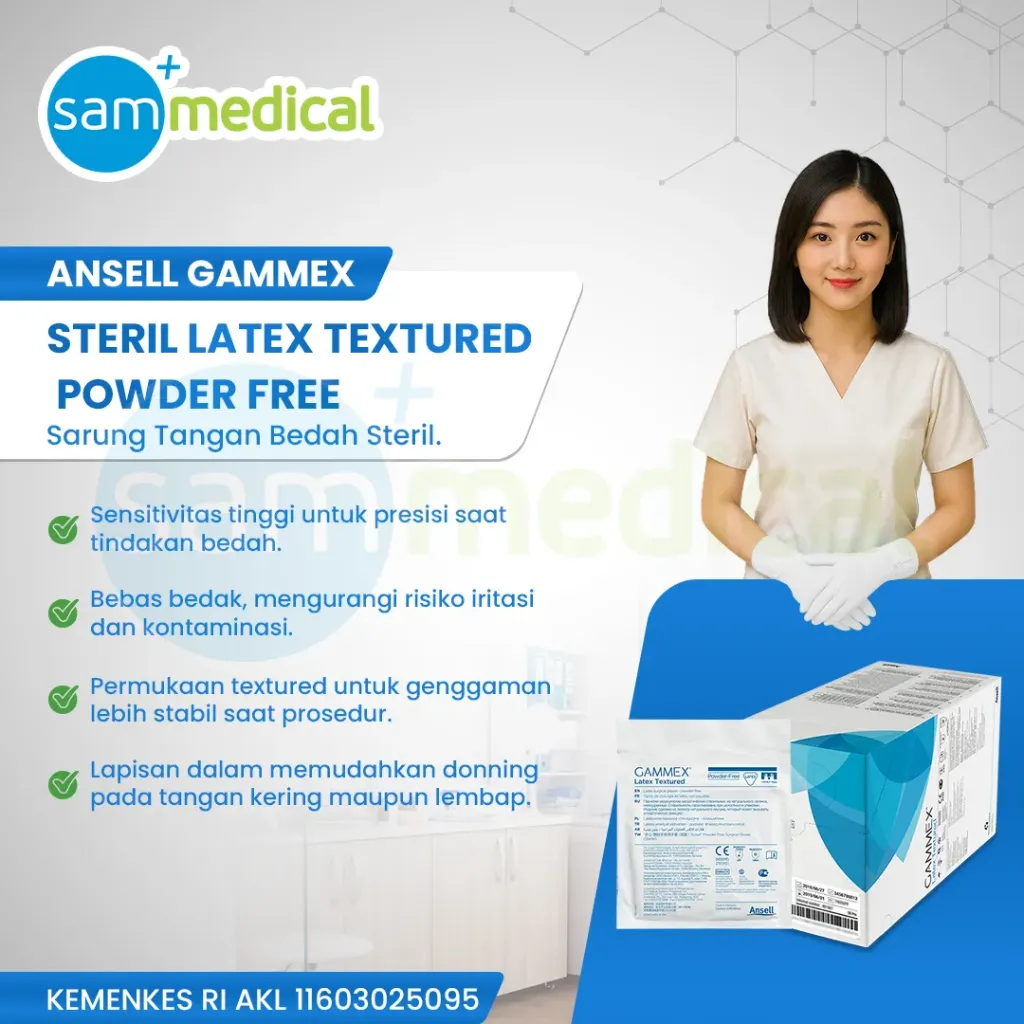 [120231737] Ansell Gammex Steril Latex Powder Free TEXTURED Size 7.5