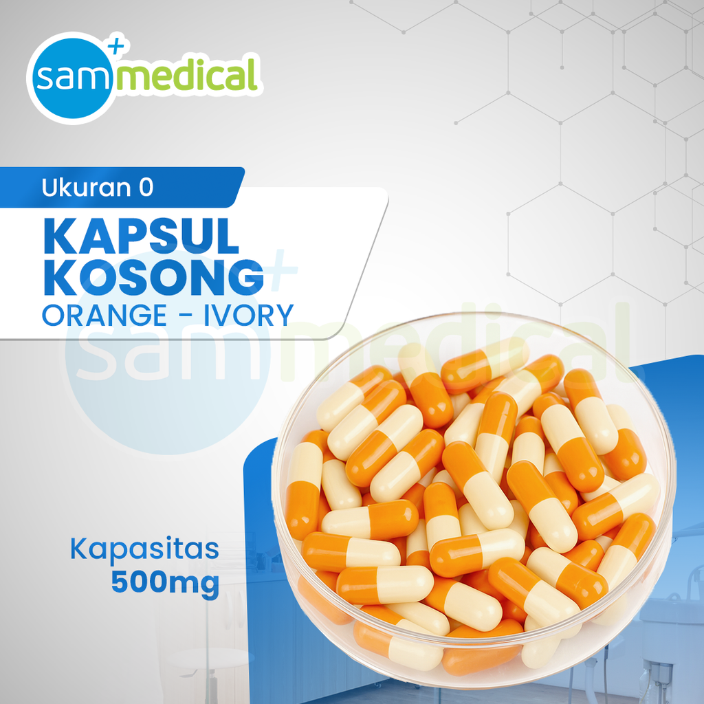 Kapsul Kosong No 0 (500mg) - Orange Ivory