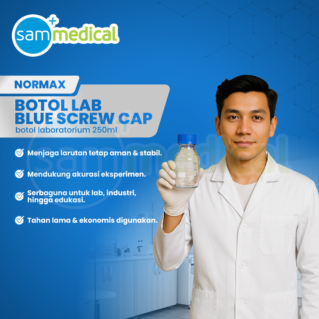 Normax Botol Lab + Blue Screw Cap - 250 ml(21801365)