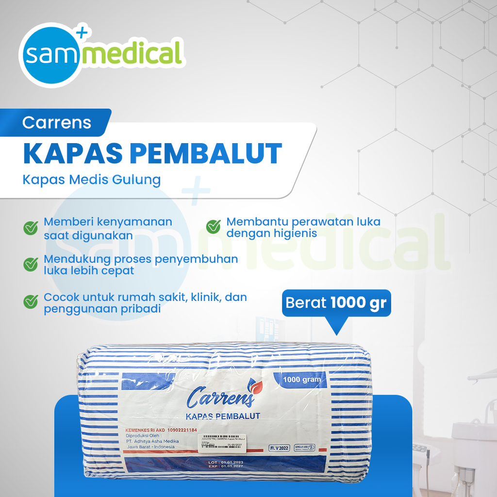 [120231794] CARRENS Kapas Pembalut 1000gr