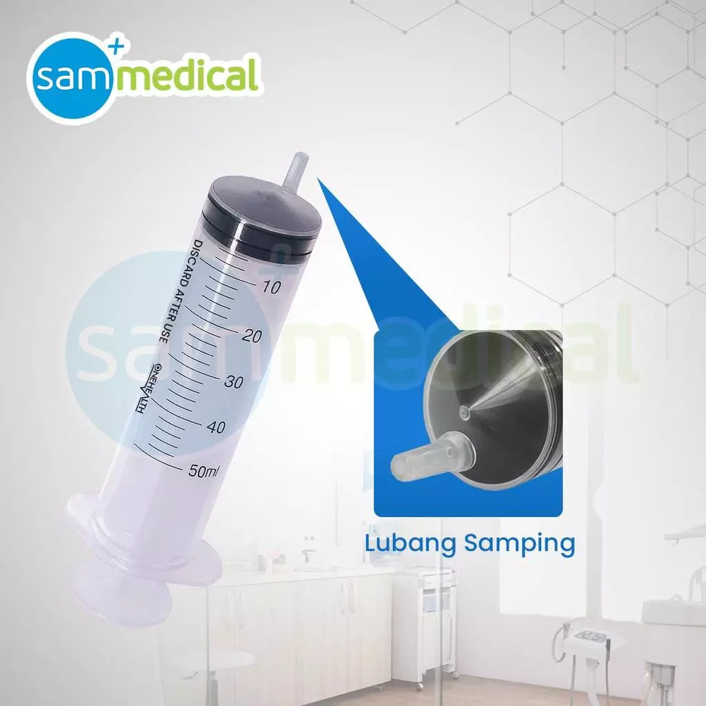 [120231797] One Health Spuit 50cc Lubang Pinggir / Luer Slip@pcs