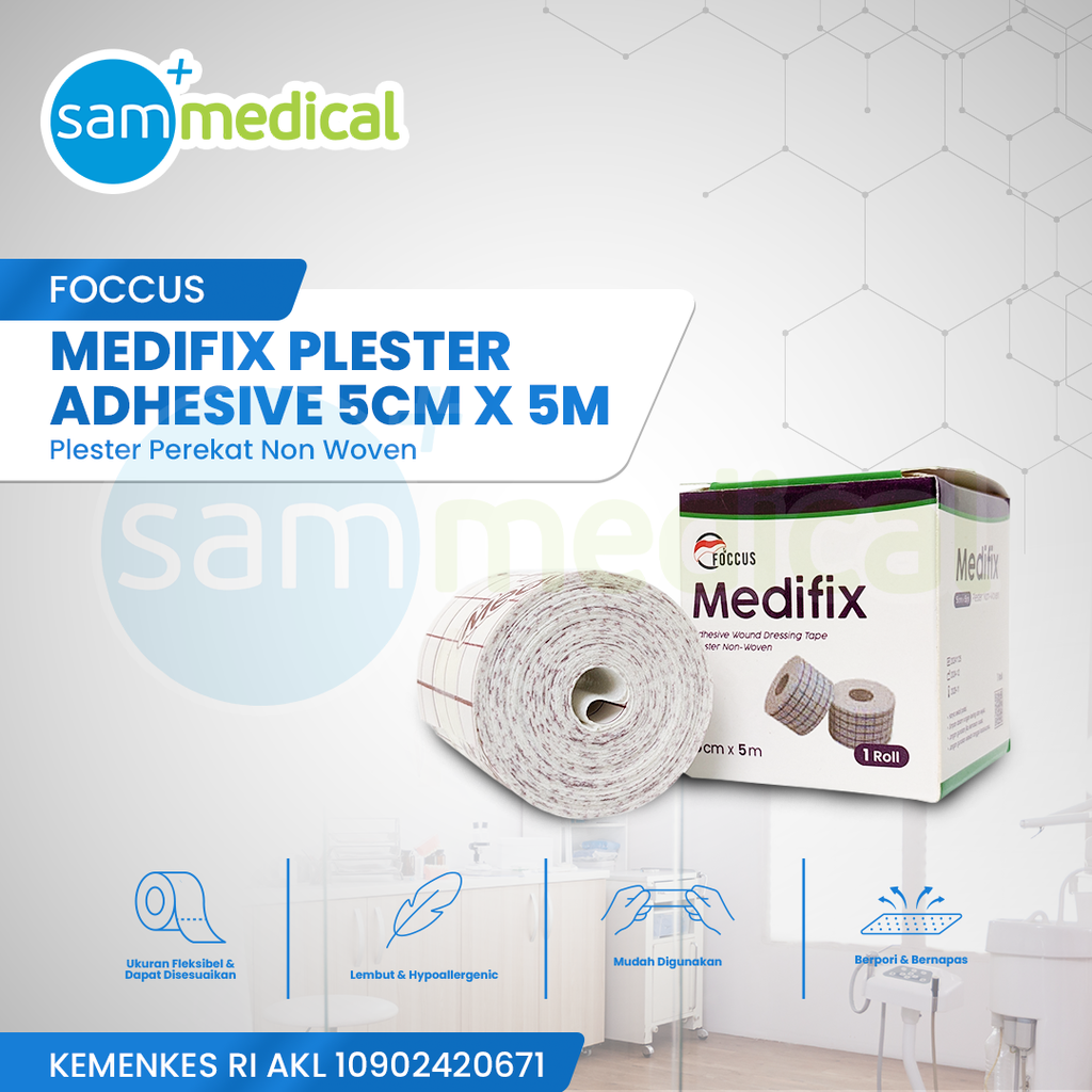 [120231811] Foccus Medifix Plester Adhesive 5cm x 5M