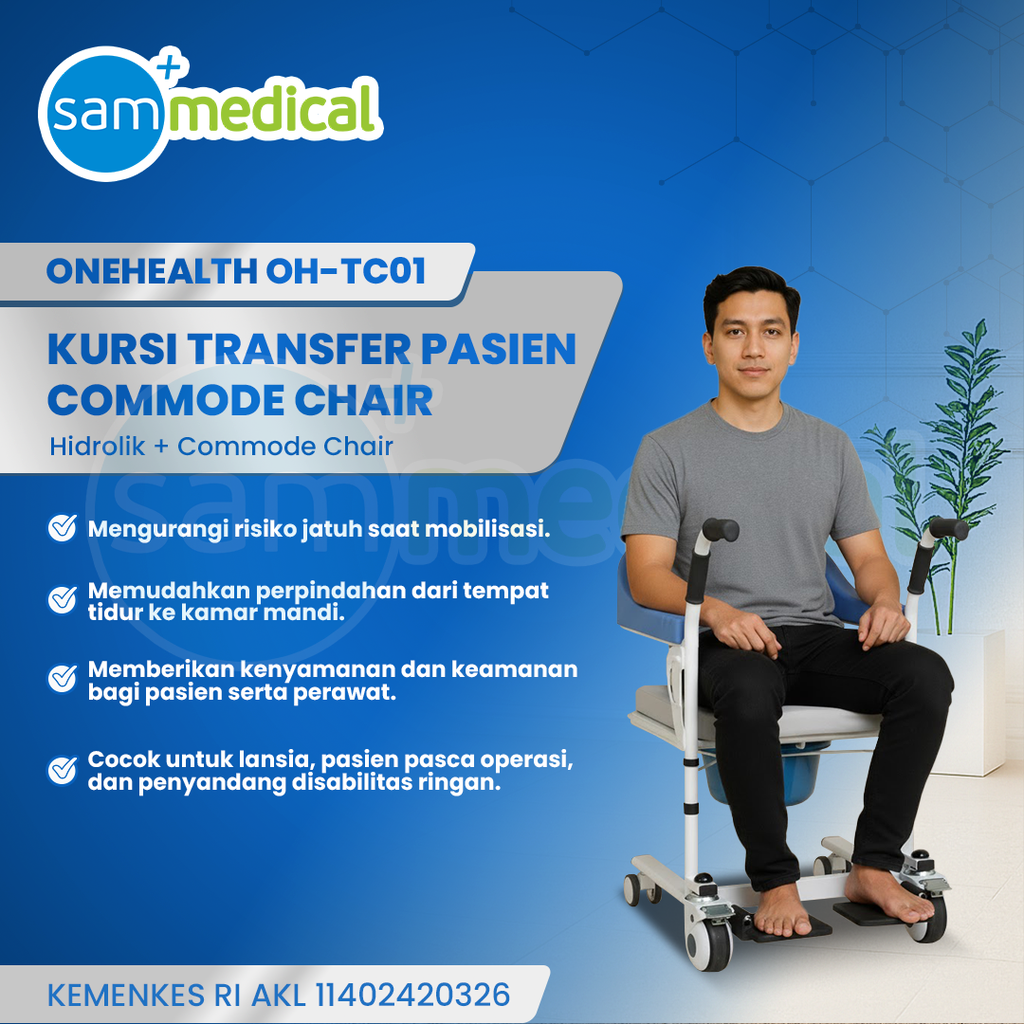 One Health Kursi Transfer Pasien Commode Chair  OH-TC01 