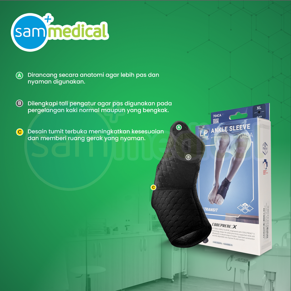 LP Support Coolprene X Ankle Slevee Black Size S - LP 704 CARI