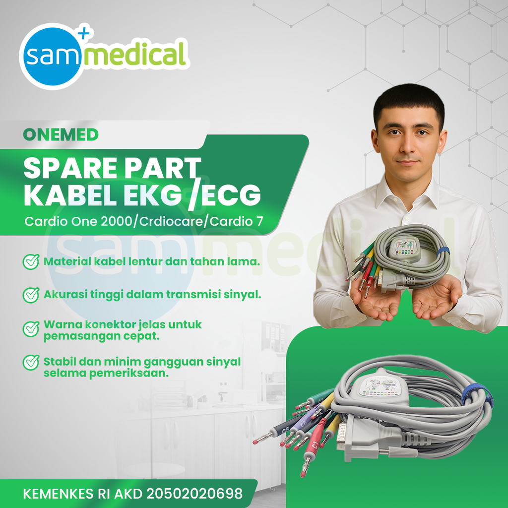 [120231918] One Med Spare Part Kabel EKG /ECG For Cardio One 2000/Crdiocare/Cardio 7