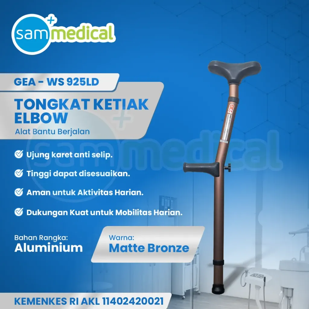 [120231969] Gea Tongkat Ketiak Elbow / Crutch WS 925LD (Matte Bronze) @Pcs