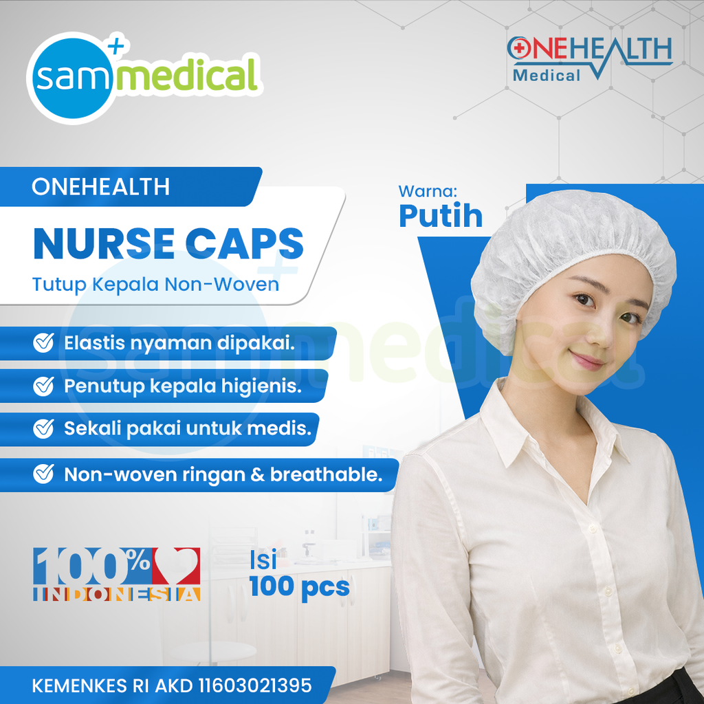 One Health Nurse Cap WHITE @100pcs