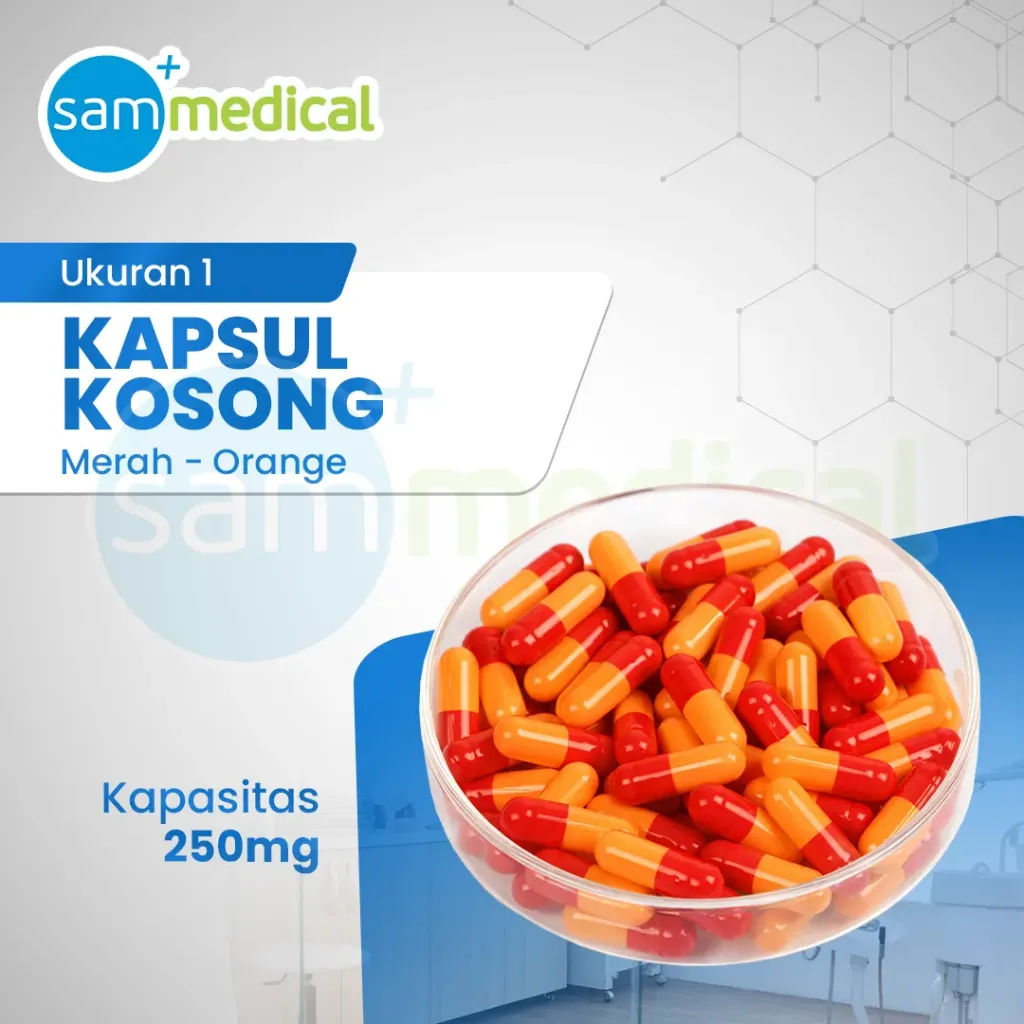 [120231983] Kapsul Kosong No 1 (250mg) - Merah Orange