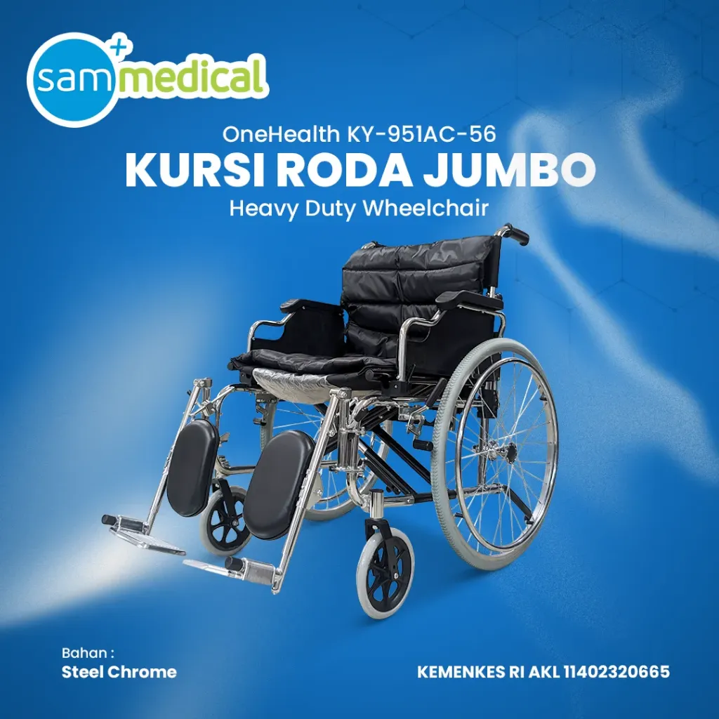 [120232025] One Health Kursi Roda Jumbo Heavy Duty KY951AC-56