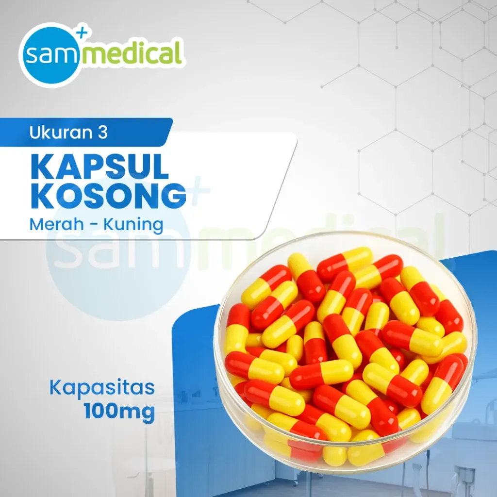 [120232033] Kapsul Kosong No 3 (100mg) - Merah Kuning
