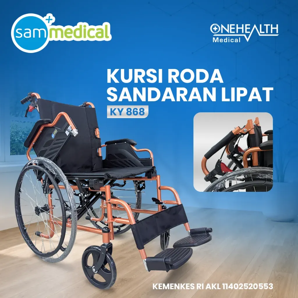 [120232231] One Health Kursi Roda Sandaran Lipat KY 868