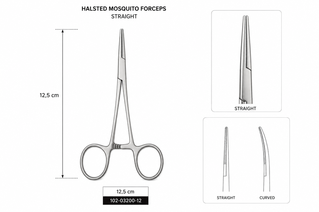 Avellanus Klem Mosquito Forceps Halsted (Lurus) 12.5 cm