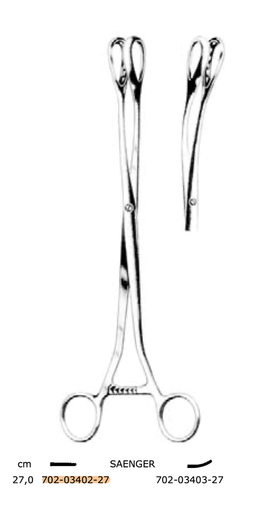 Avellanus Klem Fenster Saenger Placenta Ovum Forceps 27 cm